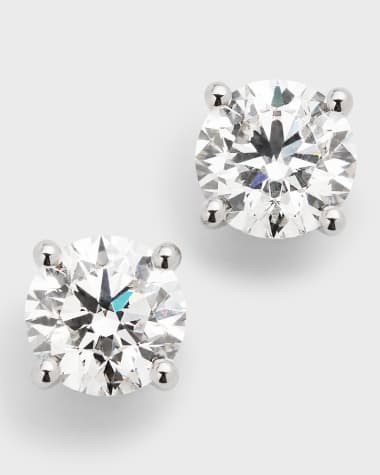 Neiman Marcus Lab Grown Diamonds Lab Grown Diamond 18K White Gold Round Stud Earrings