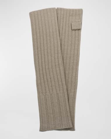 Portolano Long Ribbed Fingerless Cashmere Gloves