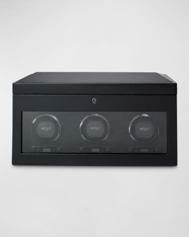 WOLF British Racing Triple Watch Winder with Storage