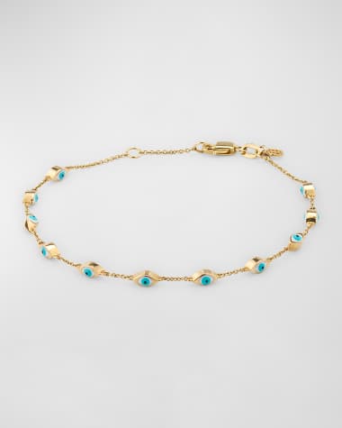 Sydney Evan Multi Mini Enamel Evil Eye Bracelet