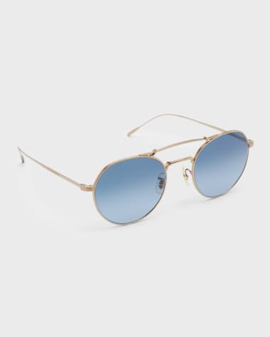 Oliver Peoples The Reymont Titanium Aviator Sunglasses