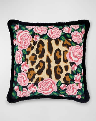 Dolce&Gabbana Casa Leopard Embroidered Cushion, 20"
