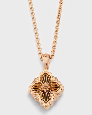 Buccellati 18k Pink Gold Onyx Pendant Necklace
