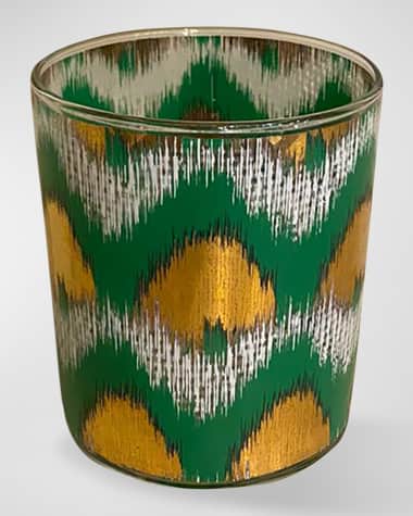 Les Ottomans Ikat Gold Tumbler Glasses - Set of 4