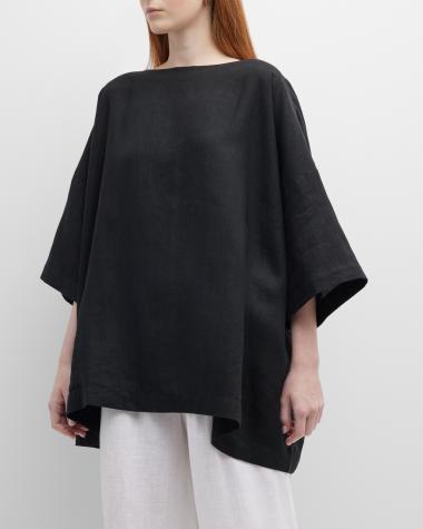 Tunique Eskandar En Coton Pima Noir - Taille Unique à Manches Longues Avec Poche