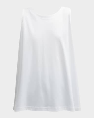 Eskandar A-Line Round-Neck Long Shell Top