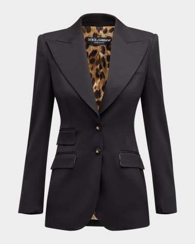 Dolce&Gabbana Wool Blazer Jacket w/ Button Detail
