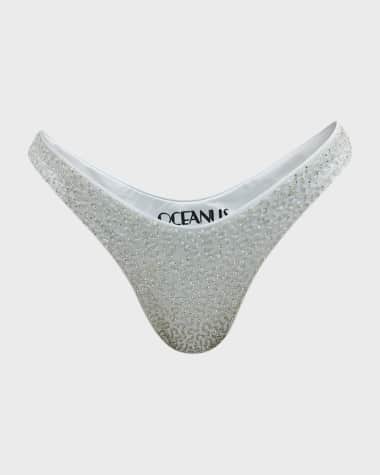Oceanus Sandy Hand-Embroidered Bikini Bottoms