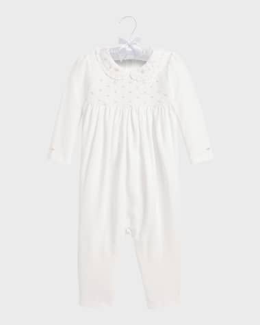 Ralph Lauren Childrenswear Girl's Embroidered Coverall, Size 3M-12M