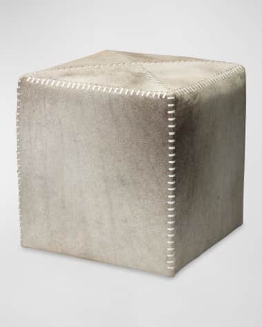 Jamie Young Hobson Grey Hide Ottoman