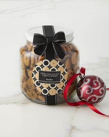Neiman Marcus 20 oz. Mini Chocolate Chip Cookies in Holiday Jar