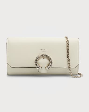 Jimmy Choo Buckle Lambskin Wallet with Chain