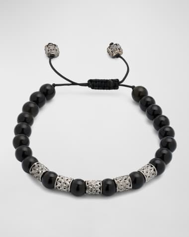 Armenta Men's Obsidian Beaded Bracelet