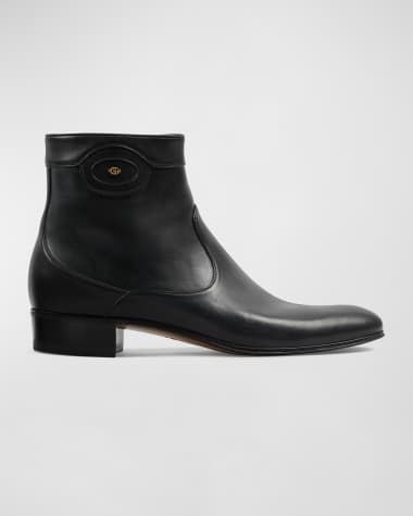 Gucci Men's Adel GG Leather Ankle Boots
