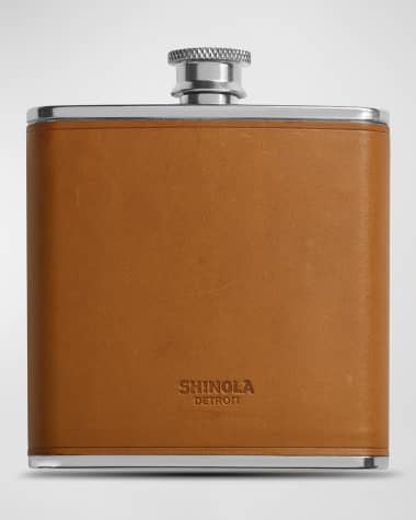 Shinola Unisex Leather-Wrapped Flask, 6oz