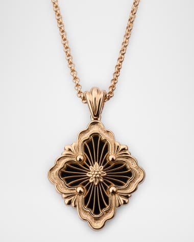 Buccellati Opera Tulle Onyx Pendant Necklace in 18K Pink Gold, Large