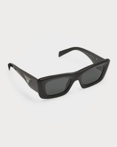 Prada Rectangular Marble Acetate Cat-Eye Sunglasses