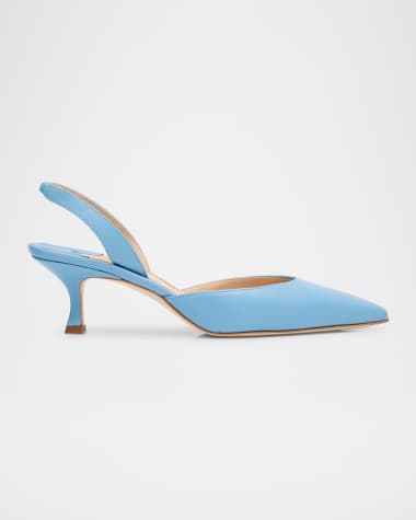 Manolo Blahnik Carolyne Kitten-Heel Halter Pumps