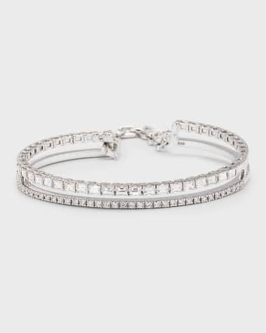 ZYDO 18K White Gold Rigid Bracelet with Diamonds