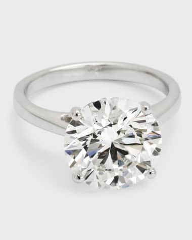 Neiman Marcus Lab Grown Diamonds Lab Grown Diamond Platinum Round Solitaire Ring, Size 6, 5.0tcw