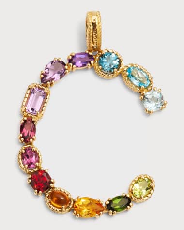Dolce&Gabbana Yellow Gold Multi Fine Gem Charm, Letter C
