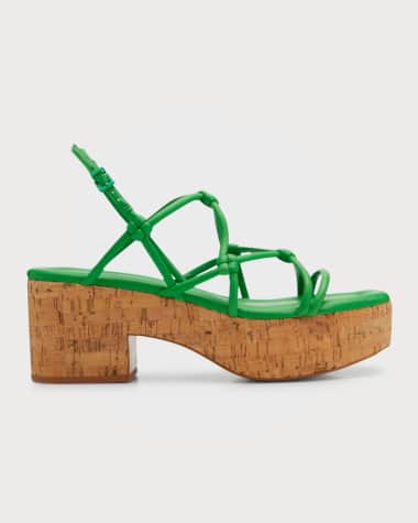 Mercedes Castillo Camille Knotted Leather Platform Sandals