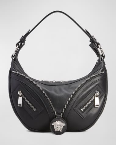Versace Medium Medusa Zip Leather Hobo Bag