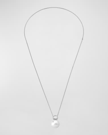 Majorica Aura Pearl Slider Necklace, Stainless Steel