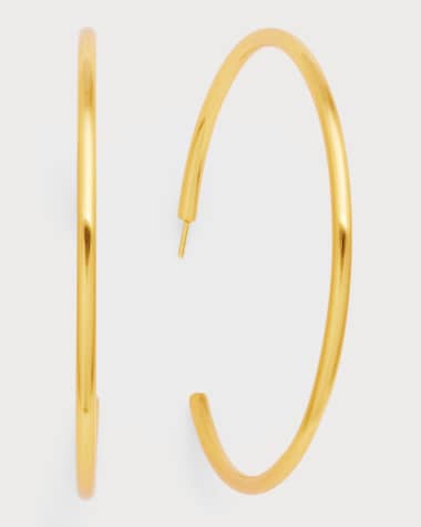 NEST Jewelry 24K Gold-Plated Skinny Hoop Earrings