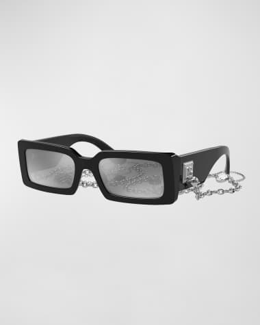Dolce&Gabbana DG Chain Rectangle Acetate Sunglasses