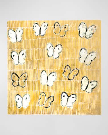 Hunt Slonem White Ascension Gold Leaf and Lacquer Placemat - 14.5"Sq