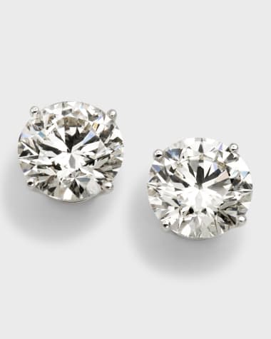 Neiman Marcus Lab Grown Diamonds Lab Grown Diamond 18K White Gold Round Stud Earrings, 6.0tcw