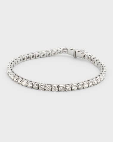 Neiman Marcus Lab Grown Diamonds Lab Grown Diamond 18K White Gold Round Tennis Bracelet, 7"L