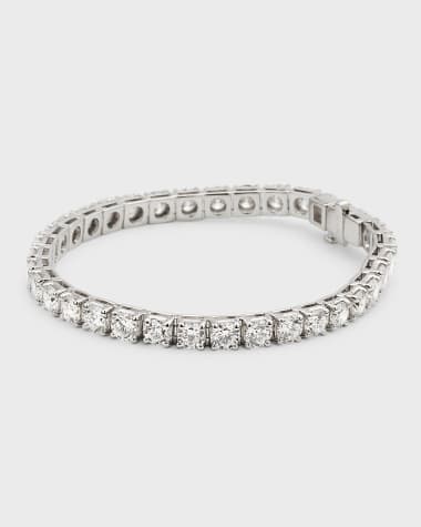 Neiman Marcus Lab Grown Diamonds Lab Grown Diamond 18K White Gold Round Tennis Bracelet, 7"L