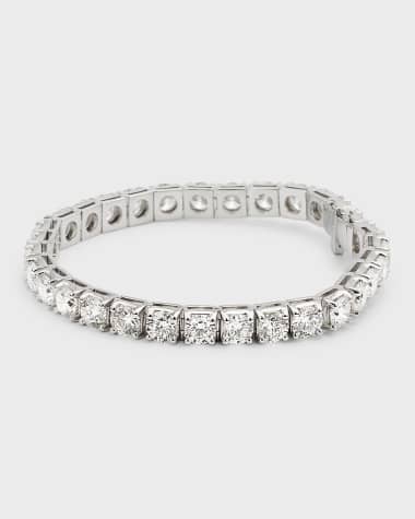 Neiman Marcus Lab Grown Diamonds Lab Grown Diamond 18K White Gold Round Tennis Bracelet, 7"L