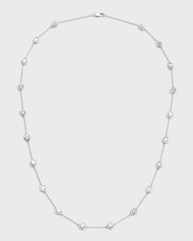 Neiman Marcus Lab Grown Diamonds 18K White Gold Round Lab Grown Diamond By-the-Yard Necklace, 18"L, 4.0tcw