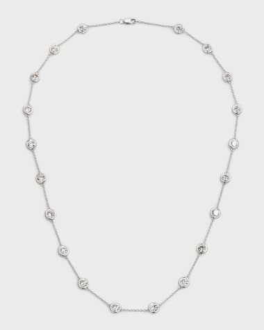 Neiman Marcus Lab Grown Diamonds 18K White Gold Round Lab Grown Diamond By-the-Yard Necklace, 18"L, 6.0tcw