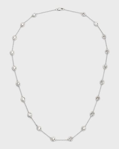 Neiman Marcus Lab Grown Diamonds 18K White Gold Round Lab Grown Diamond By-the-Yard Necklace, 18"L, 5.0tcw
