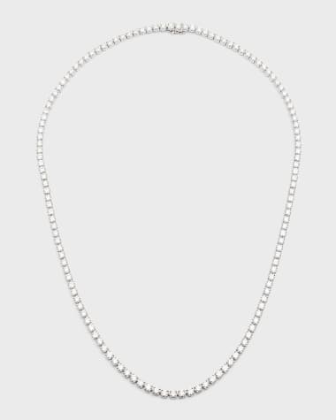 Neiman Marcus Lab Grown Diamonds Lab Grown Diamond 18K White Gold Round Line Necklace, 24"L