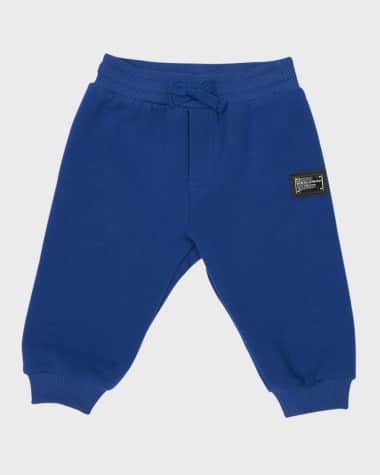 Dolce&Gabbana Boy's Logo Plaque Sweat Pants, Size 12M-30M