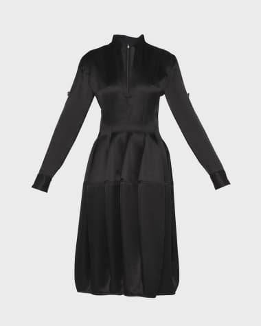 Bottega Veneta Silk Midi Dress with Adjustable Sleeves