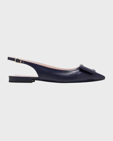 Roger Vivier Gommettine Buckle Slingback Ballerina Flats