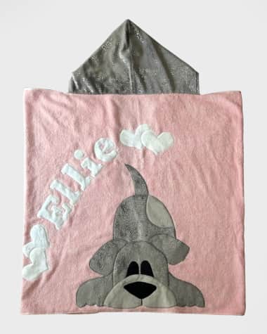 Boogie Baby Kid's Happy Tails Hooded Towel, Personalized