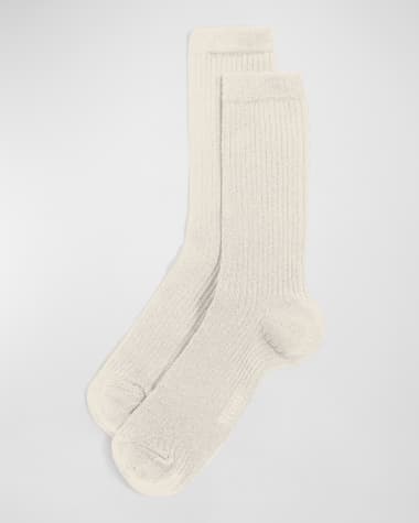 Stems Ribbed Cashmere-Blend Crew Socks