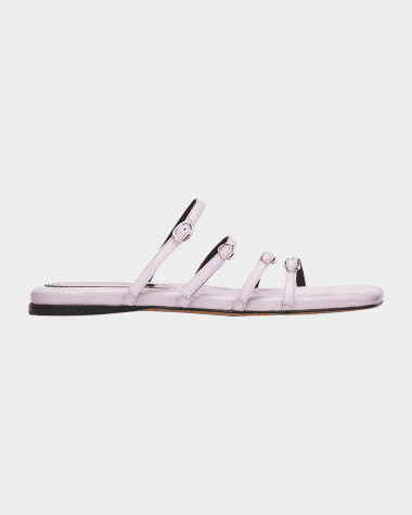 Proenza Schouler Square Buckle Flat Slide Sandals