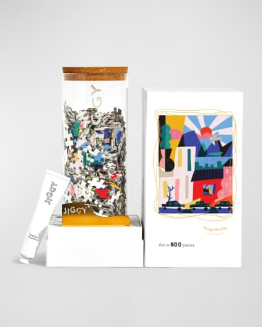 JIGGY Puzzles Escape The City, Claire Prouvost - 800 Piece Decorative Artwork Puzzle + Puzzle Glue Kit