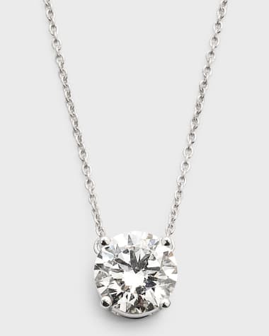 Neiman Marcus Lab Grown Diamonds Lab Grown Diamond 18K White Gold Round Pendant Necklace