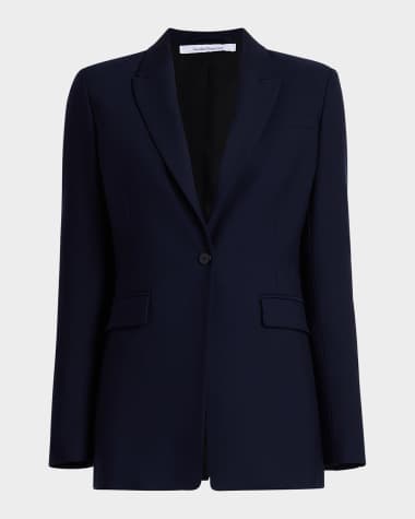 Another Tomorrow Single Button Blazer Jacket