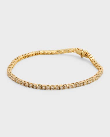 Neiman Marcus Diamonds 18K Yellow Gold Round Diamond Bracelet, 7"L, 3.0tcw