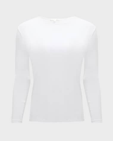 Skin Ribbed Long-Sleeve Pima Cotton Pajama Set